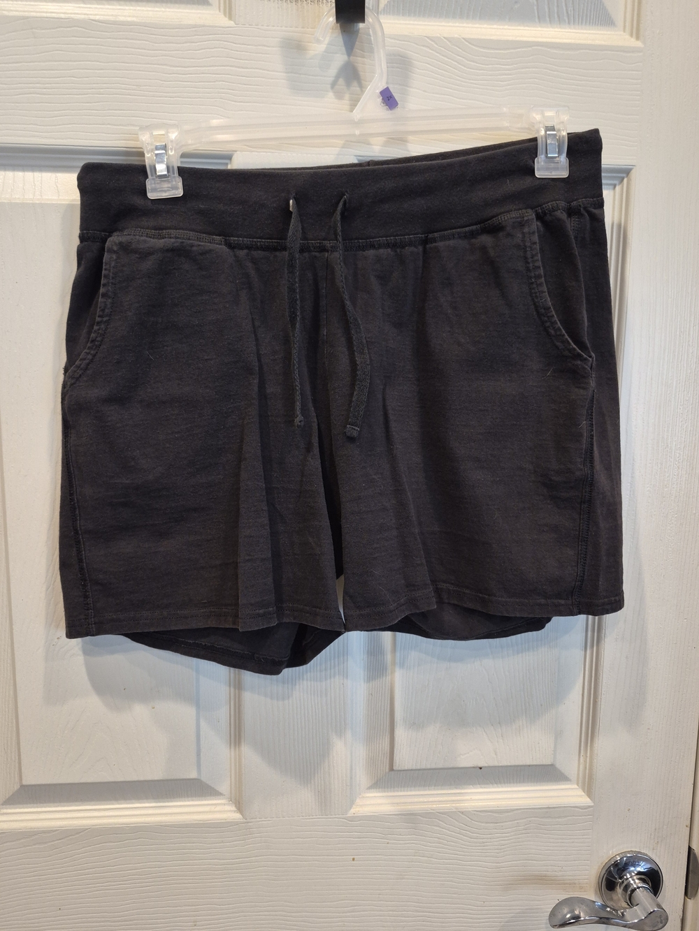 5/25 Hanes Black Knit Drawstring Athletic Shorts